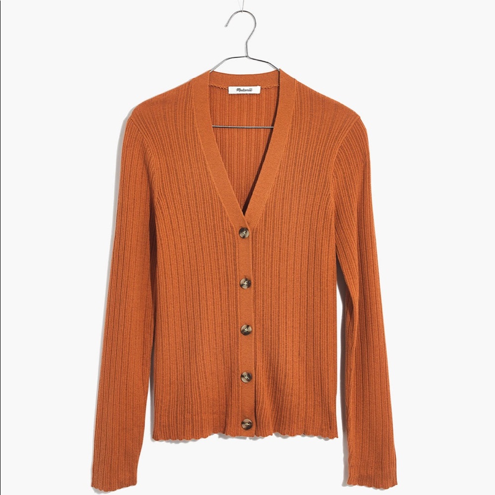 Madewell Pointelle Ribbed Cardigan Sweater